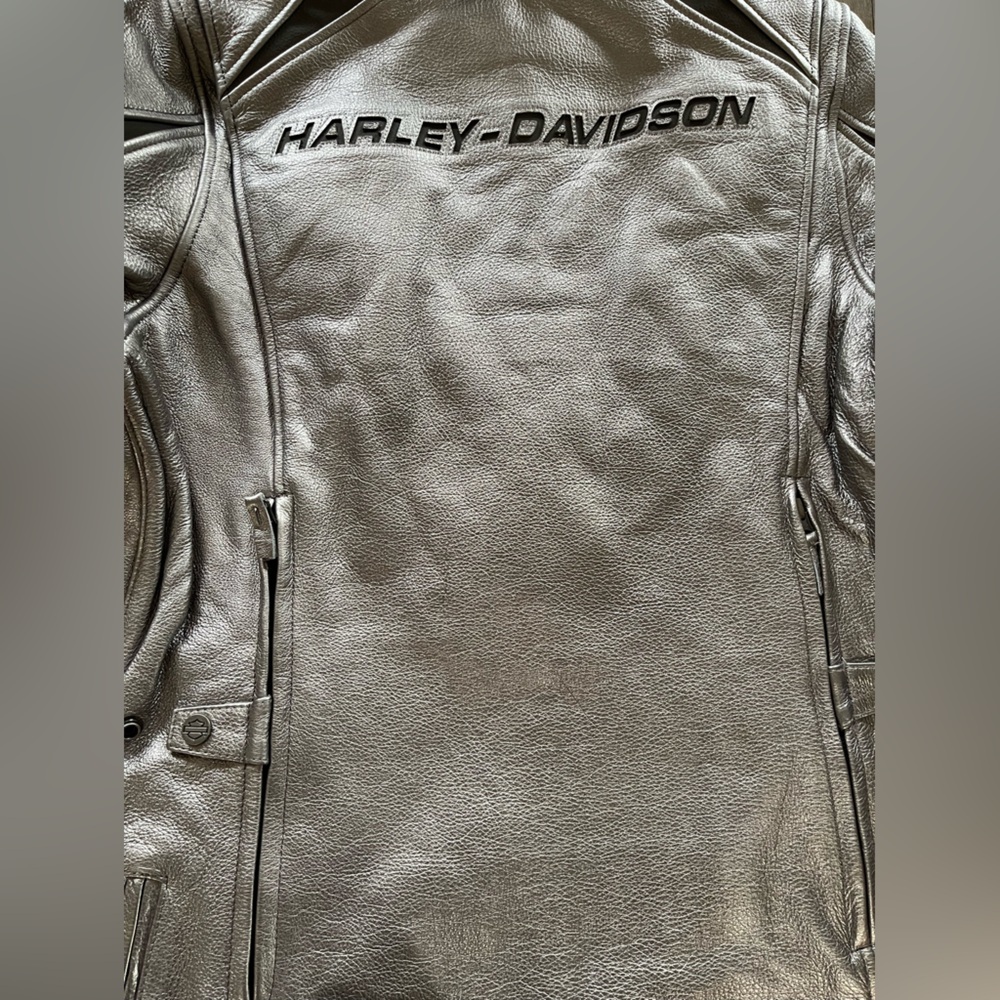 Harley-Davidson Women's Paradigm Triple Vent System Leather Riding Jacket silver - Picture 9 of 14